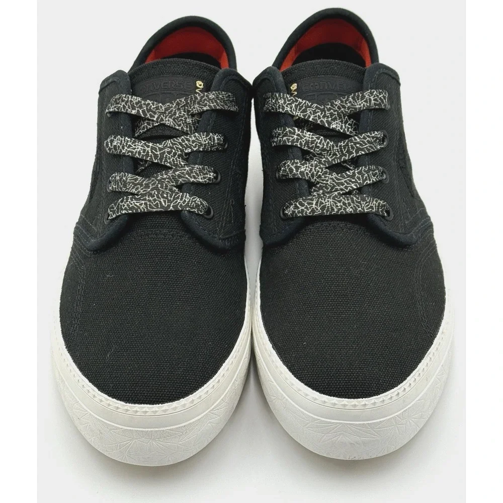 Converse Cons Canvas OX Black Men's Sz 9‎ Women's Sz 10.5 Embossed Rubber Bottom
